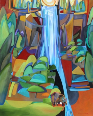 Waterfall and Bear